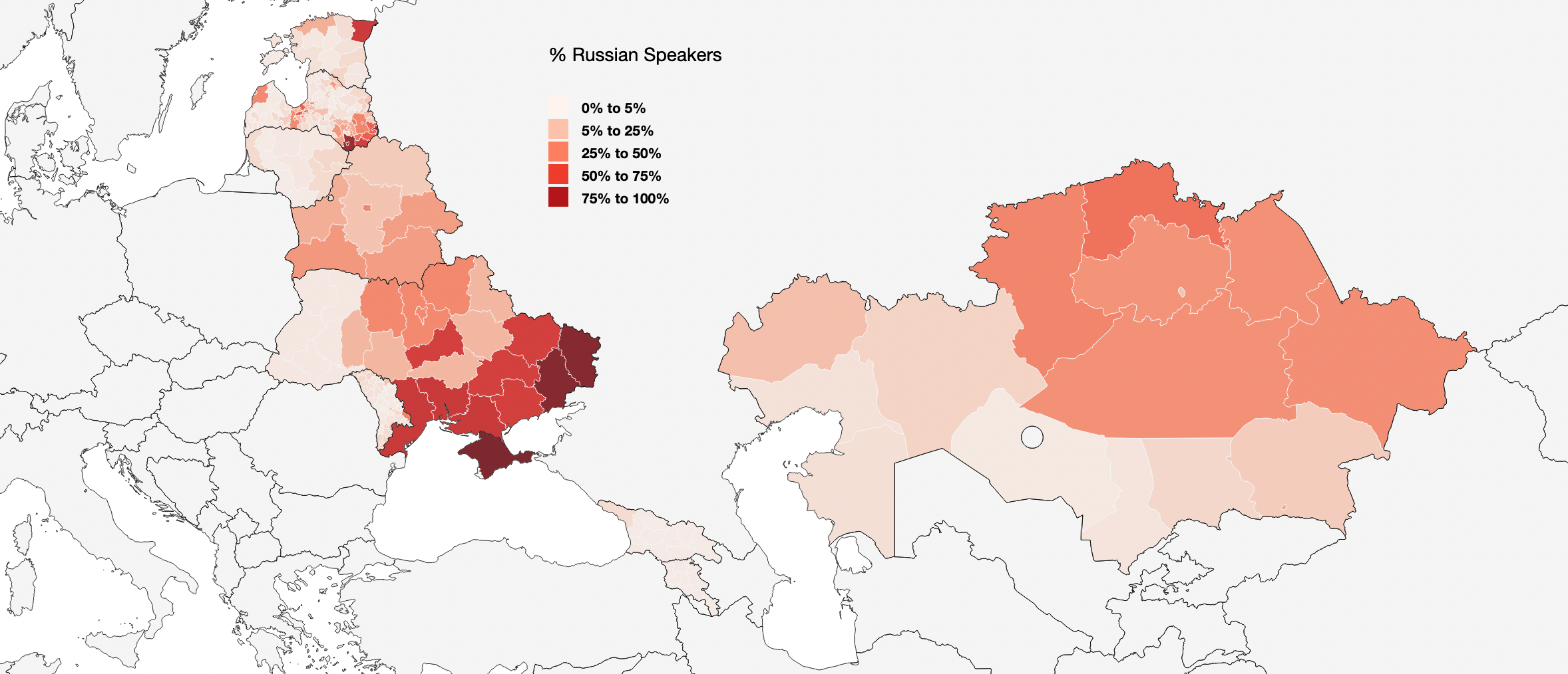 Map of Russophone speakers